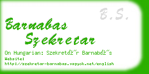 barnabas szekretar business card